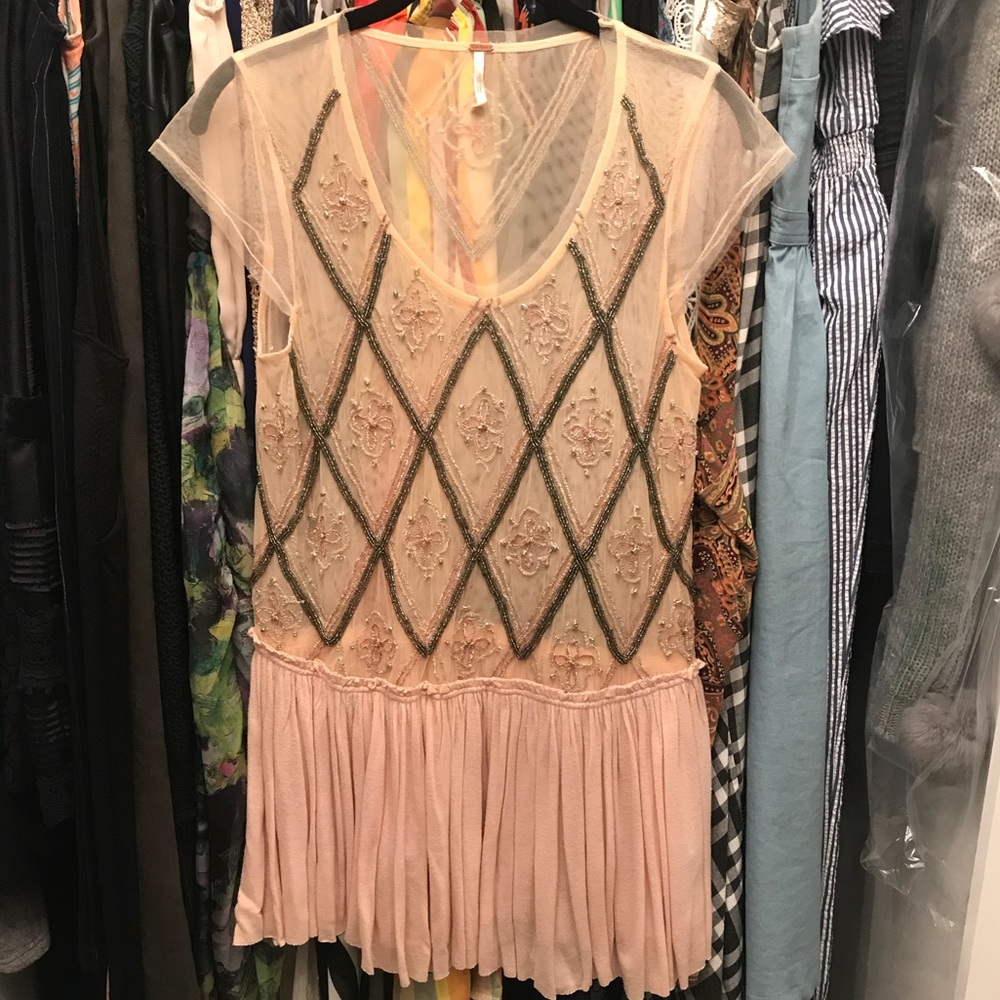 Free People Sheer Tunic w/ Beading